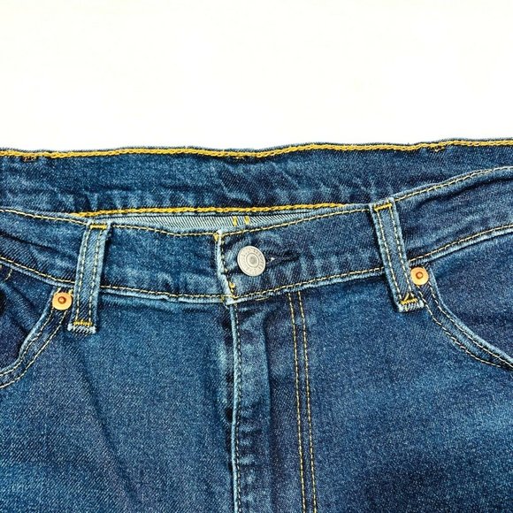 Levi's 505 Regular Fit Straight Leg Jeans Stretch Red Tab Dark Wash W38xL30 NWOT - Picture 7 of 12